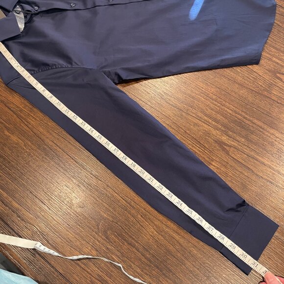 NWT Dstrct & Row Men's Sz M Slim Fit Dress Shirt Navy Blue Stretch Stitch Fix - Picture 6 of 9